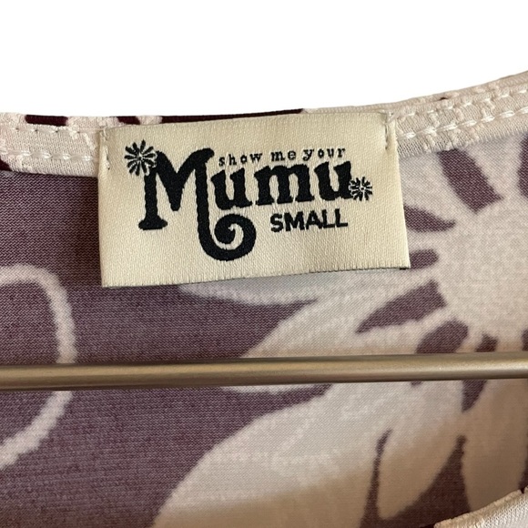Show Me Your Mumu Tyler Tunic Dress, Burgundy Bloom Spandy, Size S - Picture 6 of 8